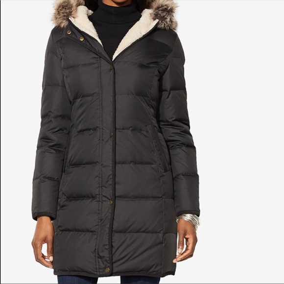 lauren ralph lauren faux fur trim puffer coat